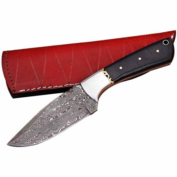 Damascus Steel Kitchen Knife Set Rain Drop Pattern Micarta Wood Handle NEW - Picture 6 of 6